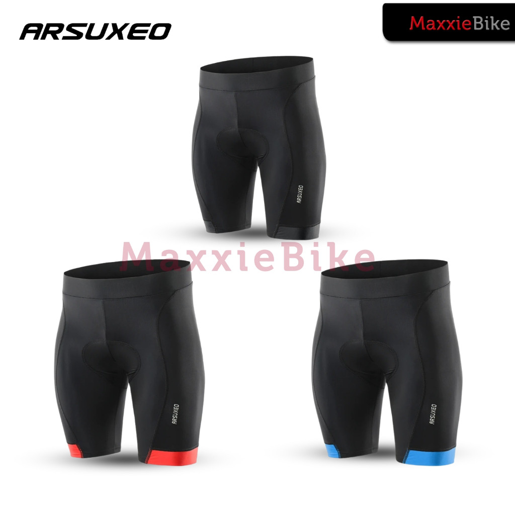 EF65T ARSUXEO Celana Sepeda Pendek Padding Gel 563 MTB Road Bike Cycling Short Pants