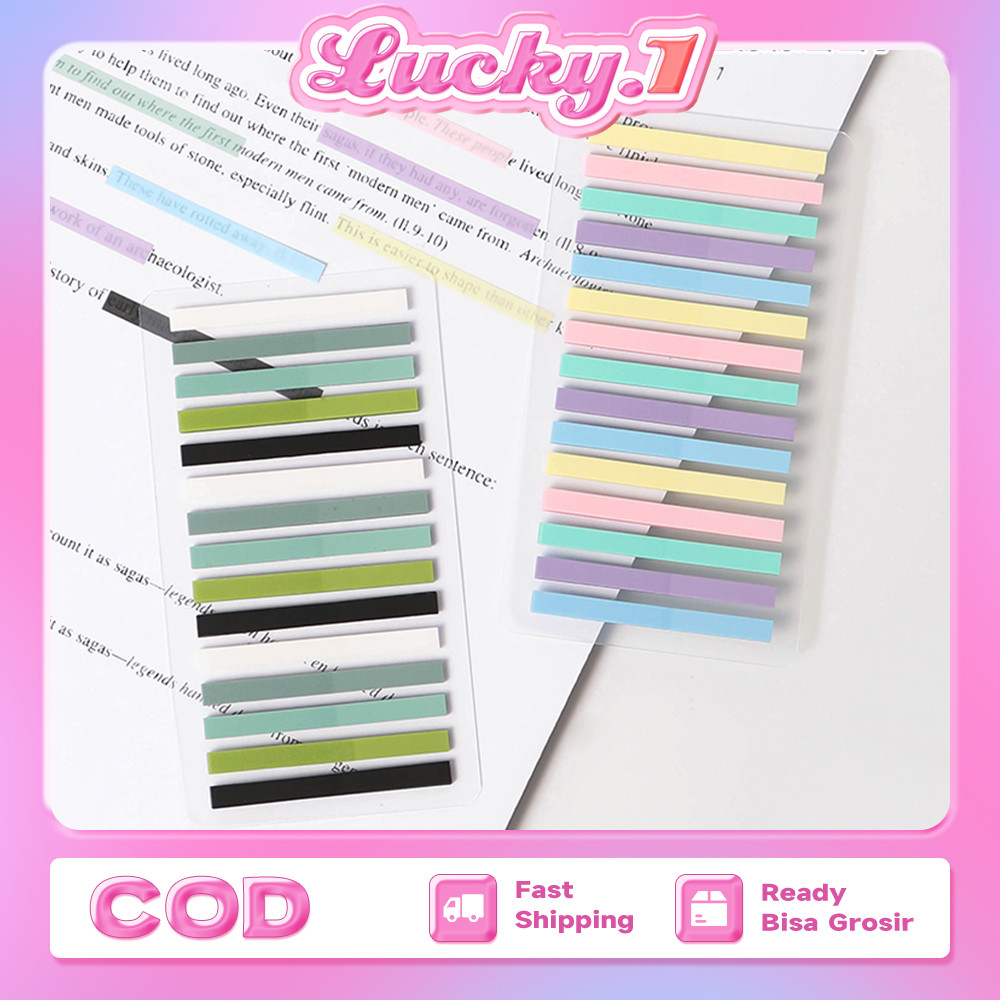 

Sticky Note Text Highlighter Strips Index Mark Penanda Pembatas Highlighter Strip Lucu Transparan Sticky Tab Alat Tulis