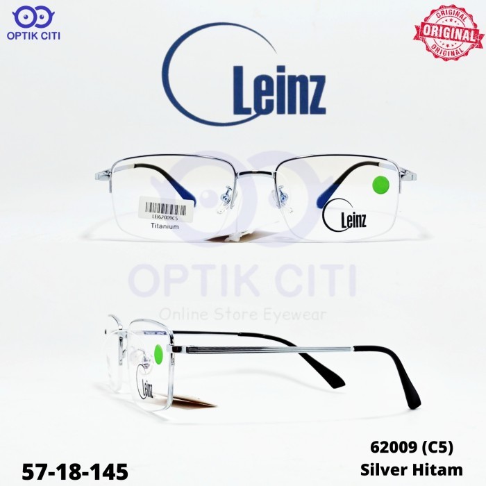 Kacamata Half Frame Titanium Pria Leinz 62009 Original Ringan Size Lebar 57