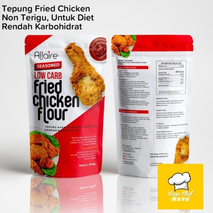

[0k_market1] Allaire Fried Chicken Flour Tepung Keto Rendah Karbohidrat 500g