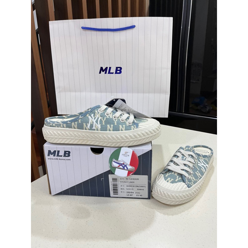 Sepatu Sandal MLB Newyork Playball Jeans /Denim