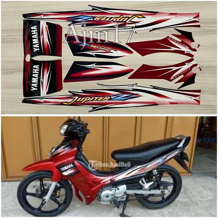 [New Assesoris] Stiker Striping Jupiter Z Burhan 2007 - MERAH HITAM