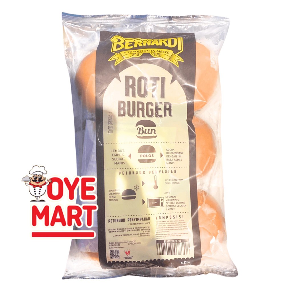 

BERNARDI BURGER BUN POLOS 300GR ISI 6 PCS