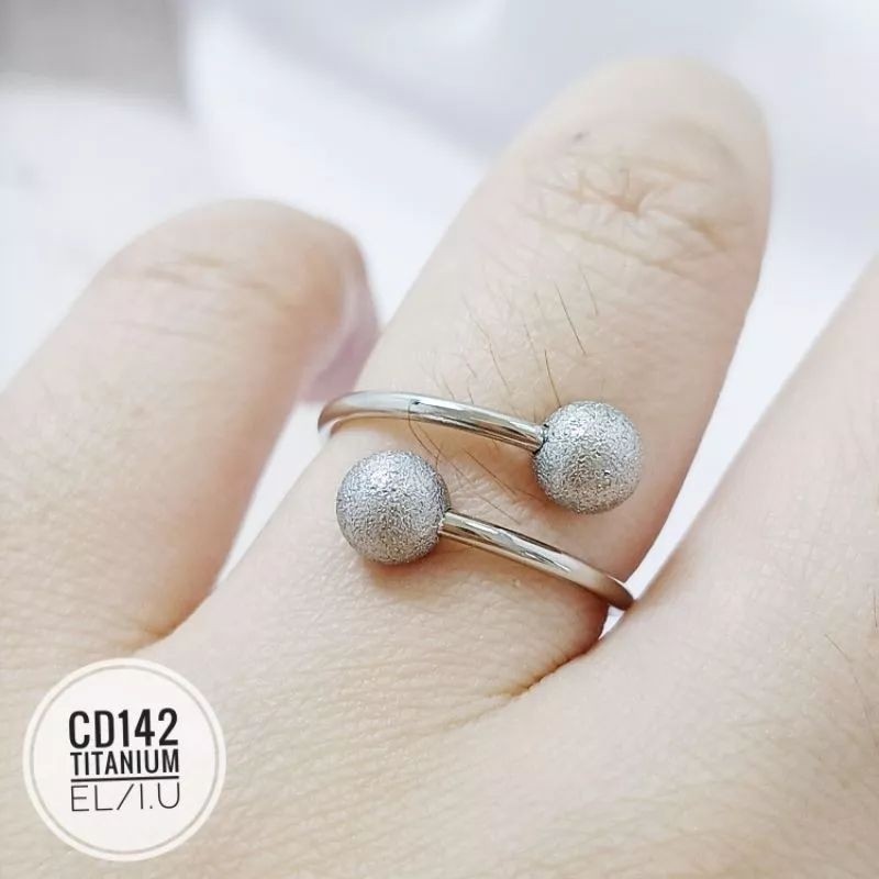 CINCIN TITANIUM BOBA PASIR SILVER // TERLARIS CINCIN TITANIUM BOBA SILVER VIRAL