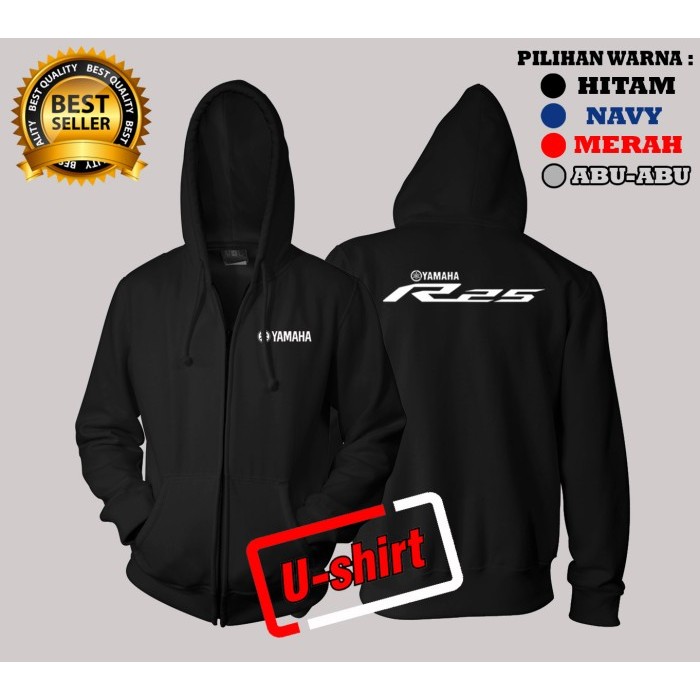 NEW JAKET SWEATER HOODIE ZIPPER YAMAHA R25  Pria Wanita USN