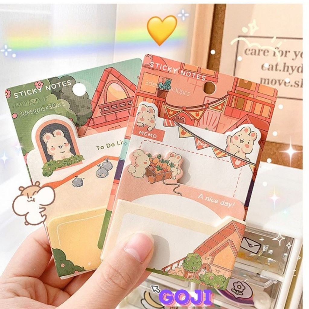 

GOJI Stick Note Sticky Notes 3 Ukuran Multi Layer Motif Lucu Aesthetic Catatan Kertas Tempel Memo