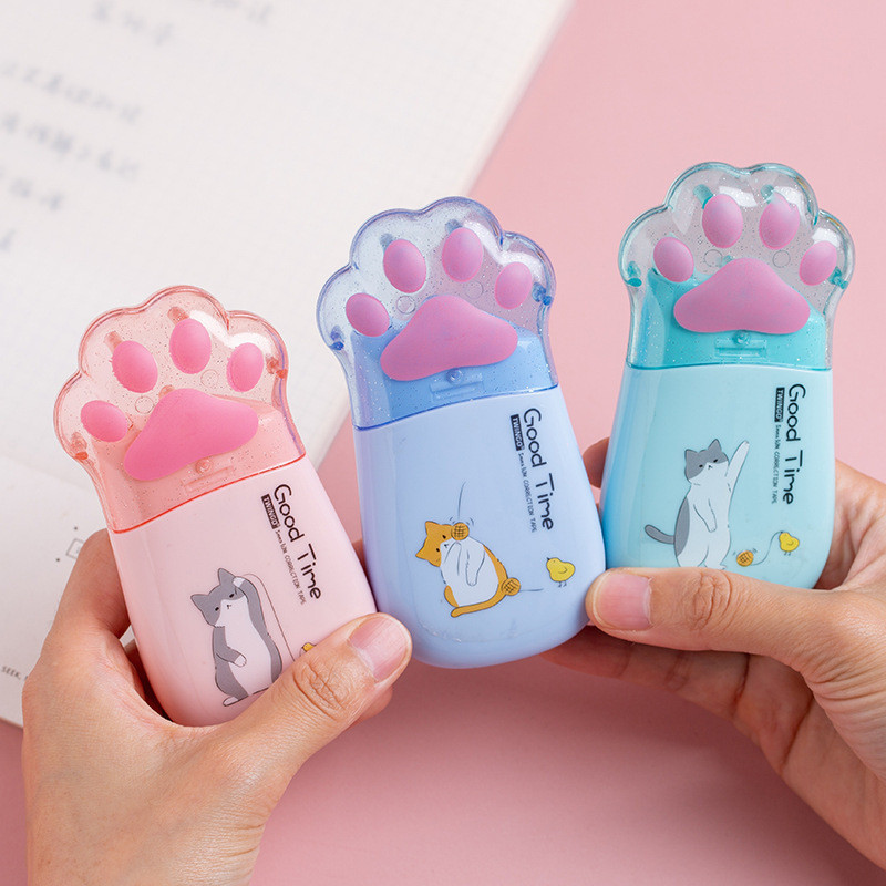 

5mm*30m Large Capacity Correction Tape Kawaii Cat Paw White Out PET Corrector Cute Stationery School Kids Gifts Office Supplies