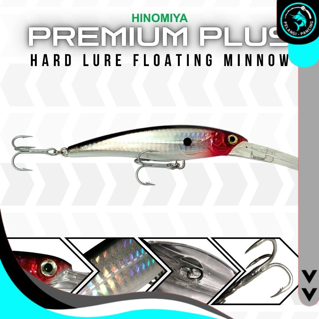 Umpan Trolling Minnow HINOMIYA Premium Plus 9046 32gr 12cm Hard Lure Floating - Pelangi pancing