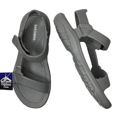 Sandal Gunung Pria Skechers Sendal Cowok Karet Ringan - Grey, 44 /Update 2025