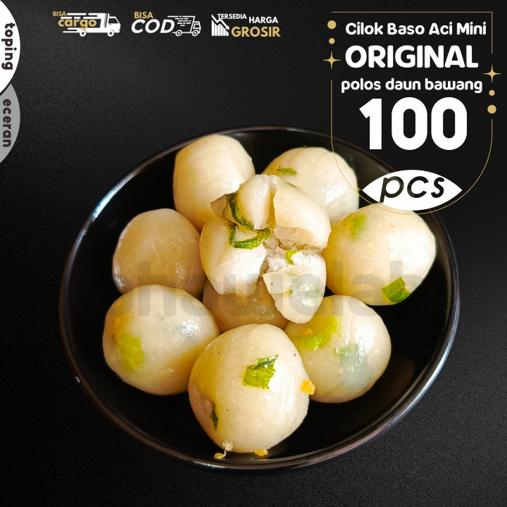 

Baso Aci CILOK MINI 100pcs PENTOL POLOS dengan campuran DAUN BAWANG segar by Lahawelah