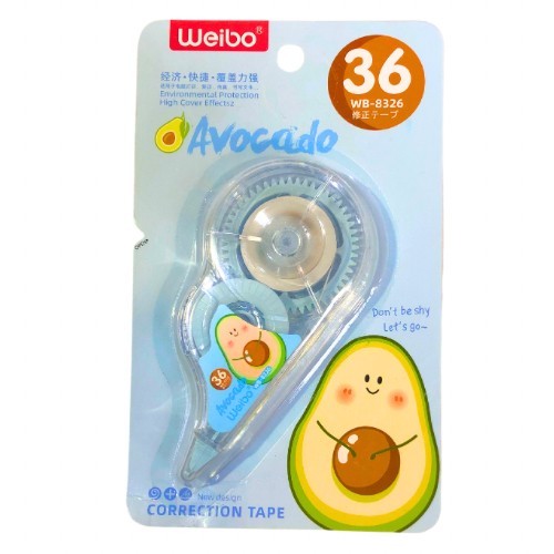 

Correction Tape Weibo WB-8326 Avocado Tipe-x Kertas Impor Set Alat Tulis - WB-8326