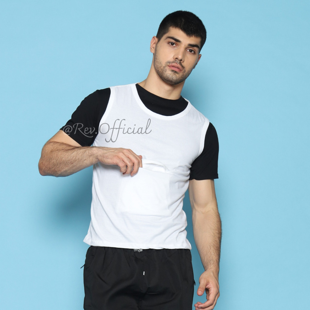 Kaos Singlet Haji Umroh Pria Berkantong Depan Perlengkapan Umroh Pria