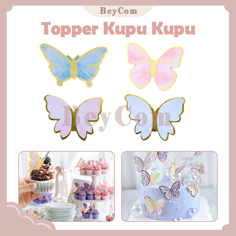 

Topper Kupu Kupu/Hiasan Kue Ulang Tahun Isl 40 Pcs