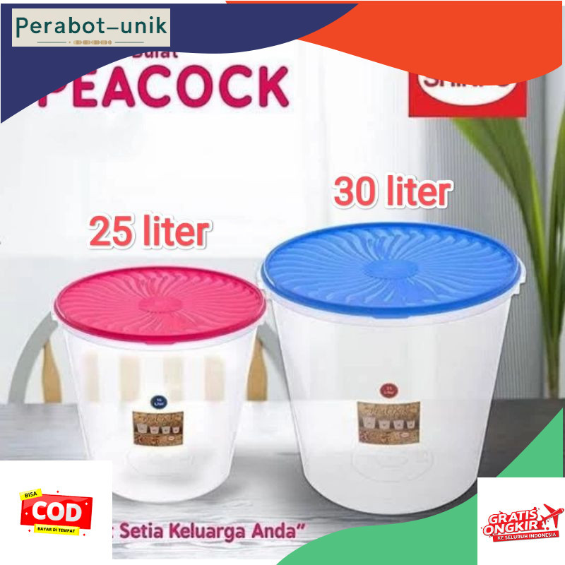 Perabot_unik > TOPLES KERUPUK/Toples Plastik Besar 25 liter dan 30 liter Shinpo / Toples besar shinp