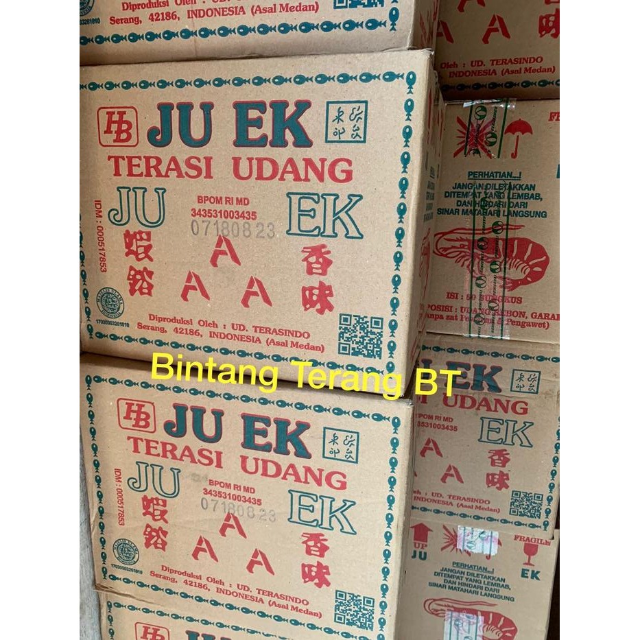 

Terasi Udang Juek JU EK Cap AAA 1 Dus Karton 80 pcs Trasi Asli Medan