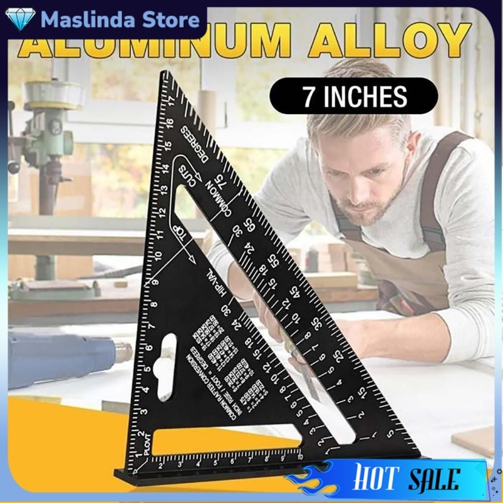 

Penggaris Siku Segitiga sudut 90 Derajat Bahan Kuat Tidak Mudah Rusak Dan Patah Tukang Kayu Bangunan Mistar Triangle Ruler Aluminium - Silver