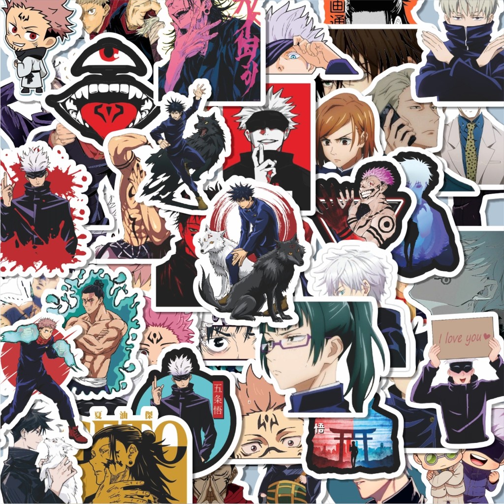 

100PCS Lucu Stiker Anime Jujutsu Kaisen Versi 1 Stiker Aesthetic Stiker Anti Air Stikers Berperekat Waterproof sticker decal buat Motor Helm Buku Journal Koper Casing HP Laptop Botol Minum Hadiah anak
