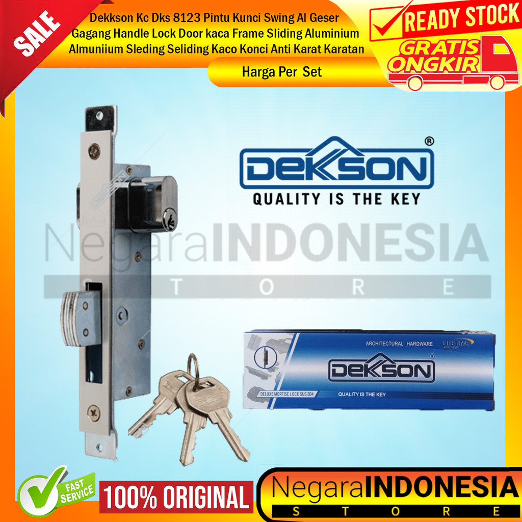 Dekkson Kc 8123 Pintu Kunci Swing Al Geser Almuniium Sleding Gagang Handle Lock Door kaca Frame Slid