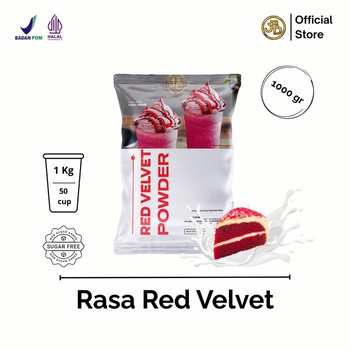

[Best Seller] Bubuk minuman Premium Rasa Red Velvet 1Kg || Jakarta Bubble Drink Powder || Ice Milkshake Cincau Susu - Smoothies, 1 Kg