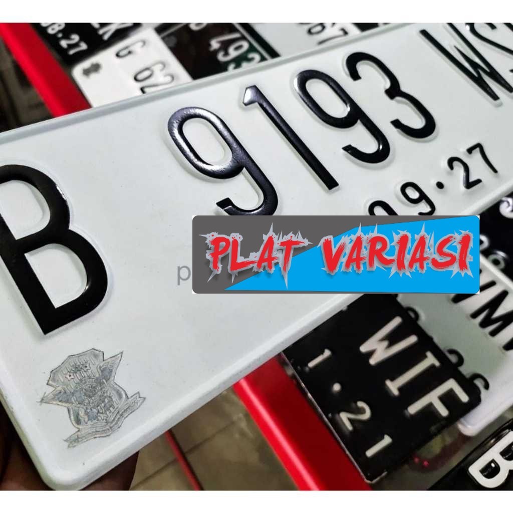 Plat Nomor Mobil Custom Angka Timbul dan Logo Timbul Kerik