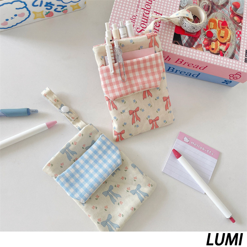 

【LUMI】Tas Pulpen Portable 2 Lapis Motif Bunga - Tempat Penyimpanan Alat Tulis Rapi M309