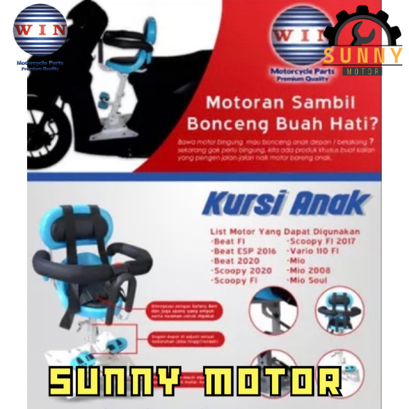 Kursi Boncengan Anak untuk Motor Matic WIN | jok bonceng duduk depan bayi / portable baby chair deng