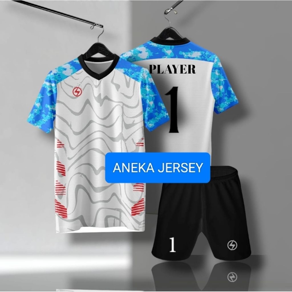 Stelan Jersey Kaos Olahraga+Nama Nomor Sablon Pria Wanita Remaja Dewasa Bahan Bagus