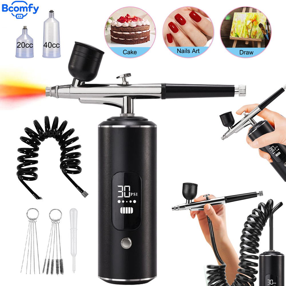 

Portable Airbrush With Compressor Mini Art Painting Spray Gun Rechargeable Compressor Airbrush for Nail Art Craft Cake Painting