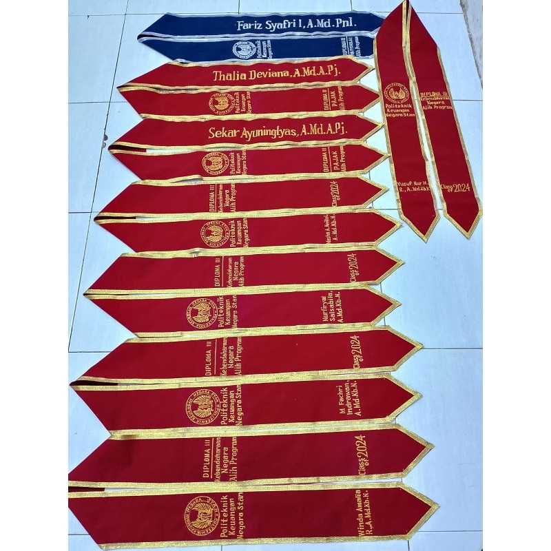 SELEMPANG WISUDA KALUNG/LEHER + LOGO