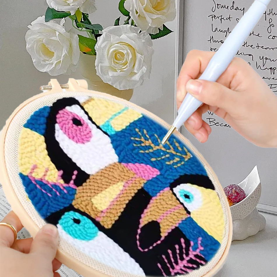 

GATYZTORY punch needle embroidery kits Cute Animals Simple Easy for beginners Yarn Sewing accessories adult crafts Diy Set Gift