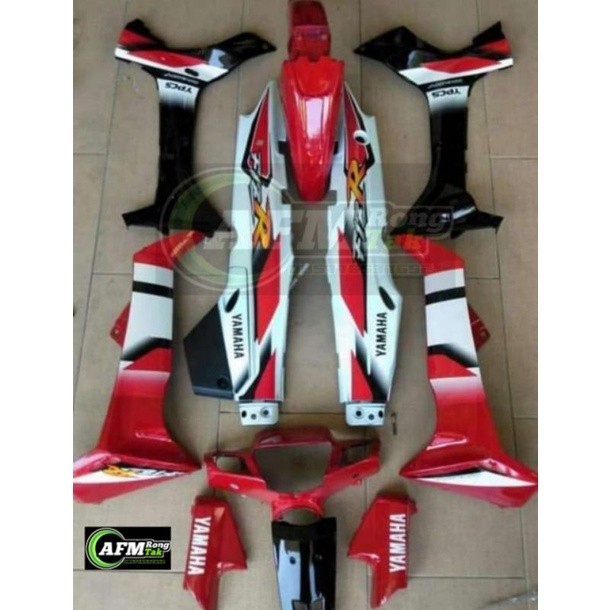 paket body set bodi set halus yamaha fiz r FIZ R warna hitam merah putih