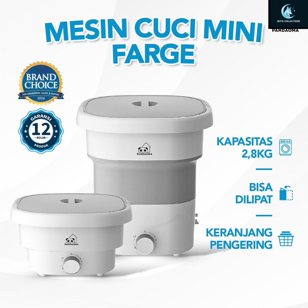 Pandaoma Mesin Cuci Mini Farge Mesin Cuci Lipat Mesin Cuci Mini Portable Kapasitas 2,8kg