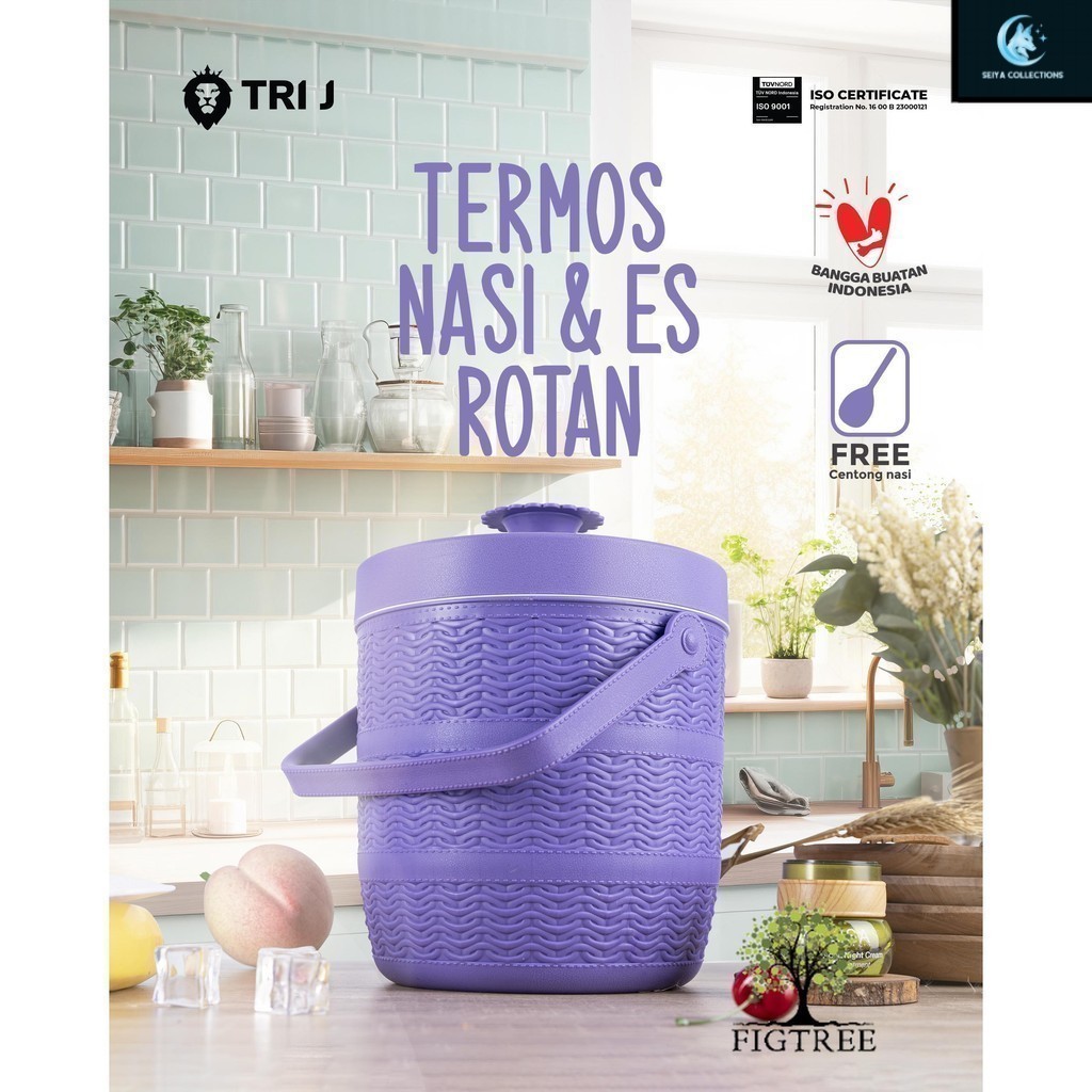 Termos Nasi / Es Batu 6.5 Liter Motif Rotan