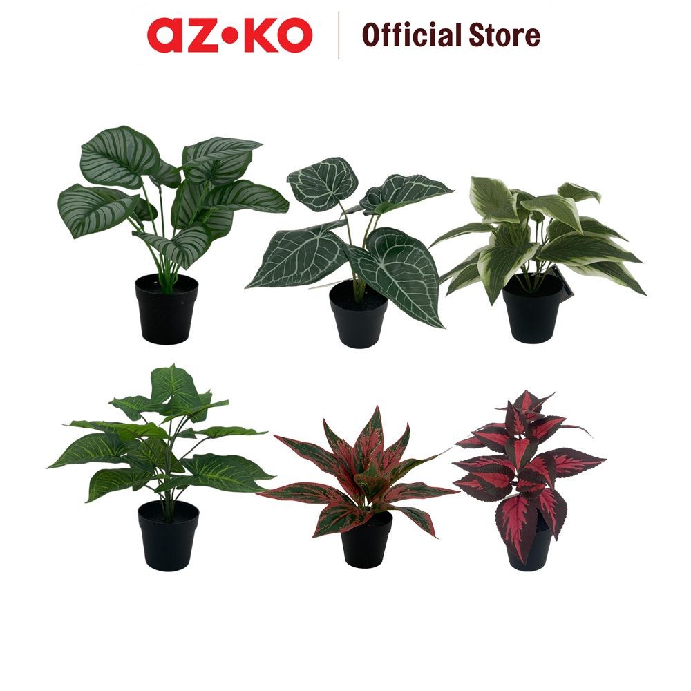 AZKO Arthome 29 cm Tanaman Artifisial Big Leaf Dengan Pot Random Tumbuhan Tanaman Buatan Dekorasi Pl