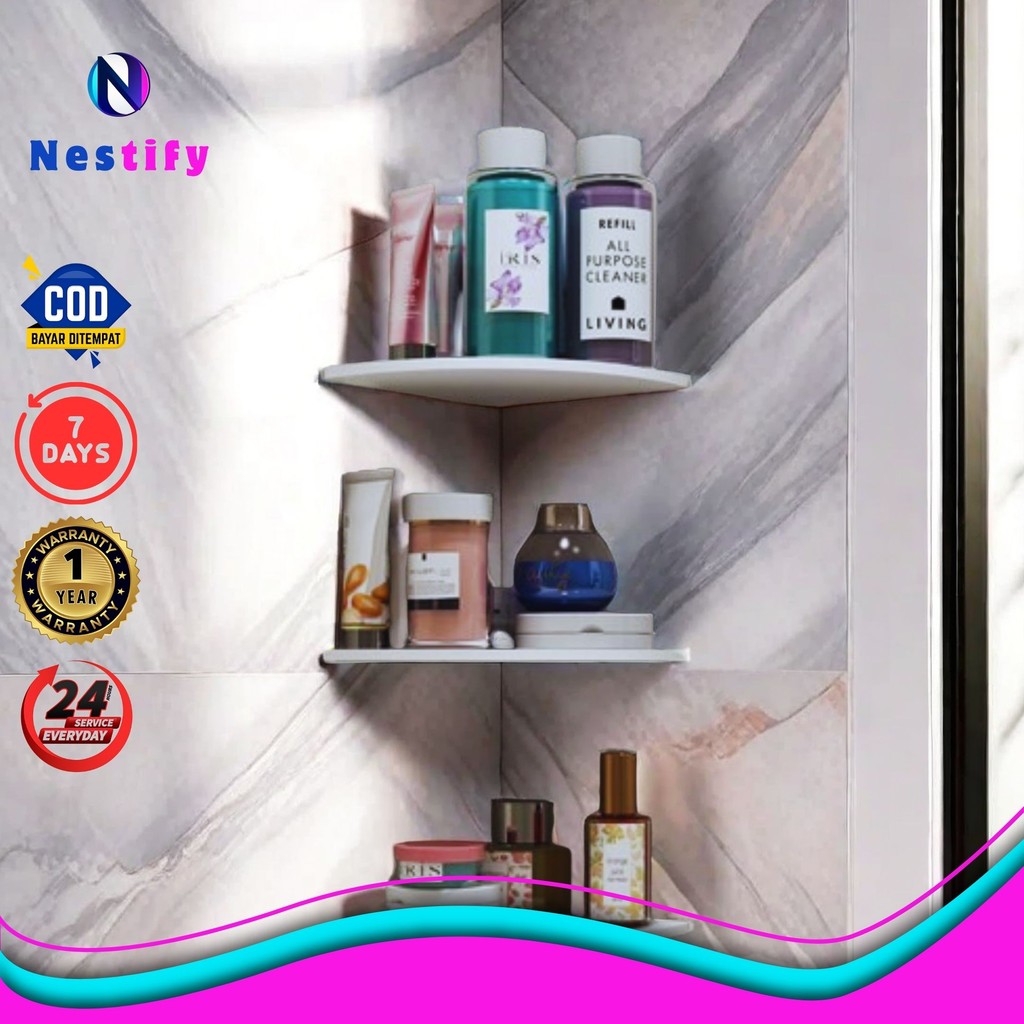 Rak Sudut Dinding Kamar 3 Susun Rak Buku Rak Kosmetik Dekorasi Rumah Kontrakan Apartmen Dapur Kamar 
