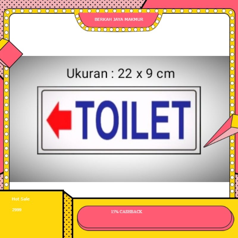 

stiker Petunjuk Toilet, Sign label sticker penunjuk Toilet anti air