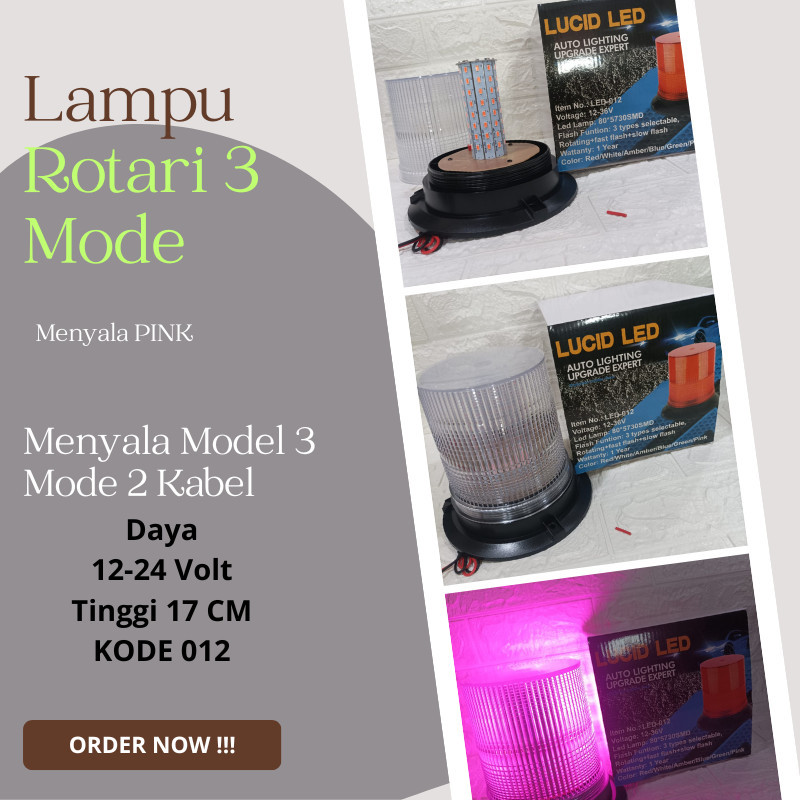 Lampu Rotari 012 3 Mode Mobil Truk Truck Engkel Canter Hino Tronton Fuso Trailer Treler Gandeng Tamb