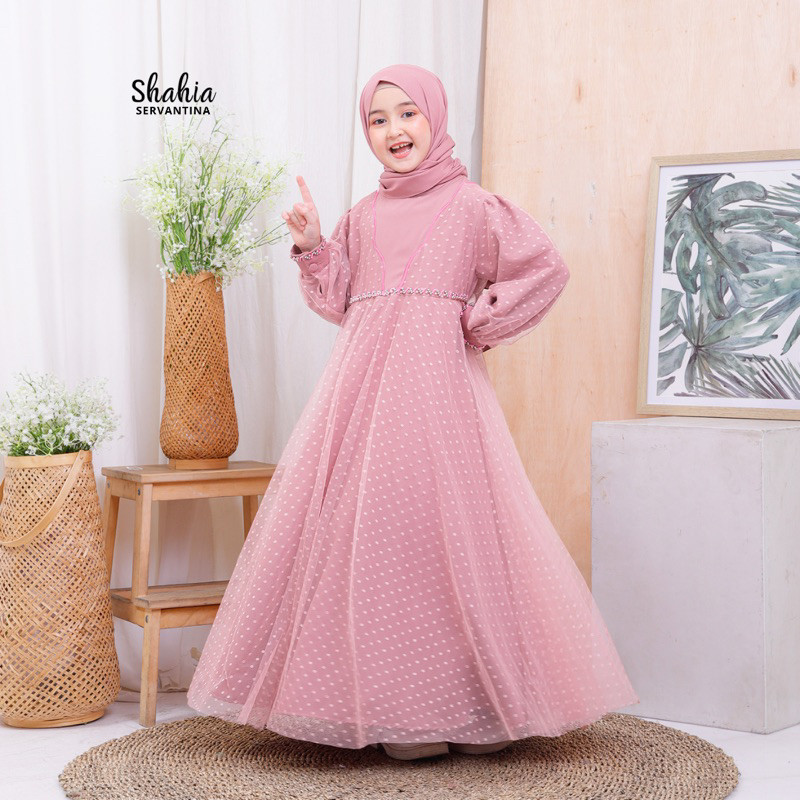 [HOT NEW] Shahia Servantina - Mazaya & Starla Set Dress Gamis Anak Perempuan Free Hijab