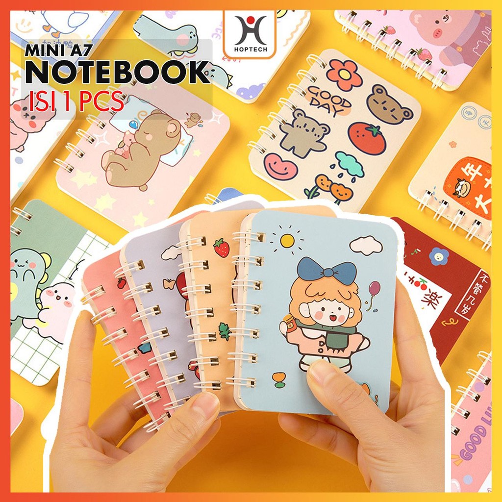 

Buku Mini Notebook A7 Ring Memo Kecil Spiral Aesthetic Lucu Kartun Catatan Book isi 80 Lembar Paper