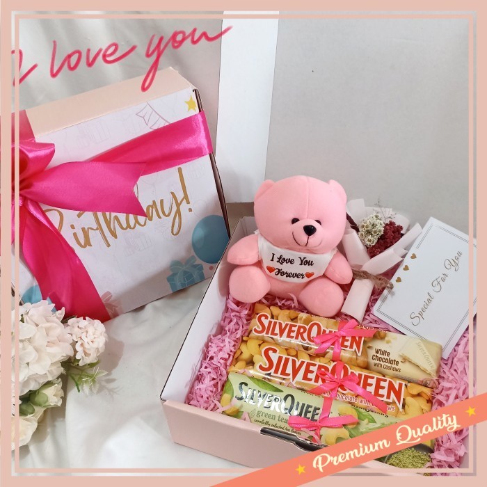 

Hampers buat pacar teman sahabat bestie unik lucu keren kekinian / kado ulang tahun cewek / pacar / Coklat Valentine/ Boneka / Bucket bunga / hampers ulang tahun - MIX SQ 2, speciallyforyou