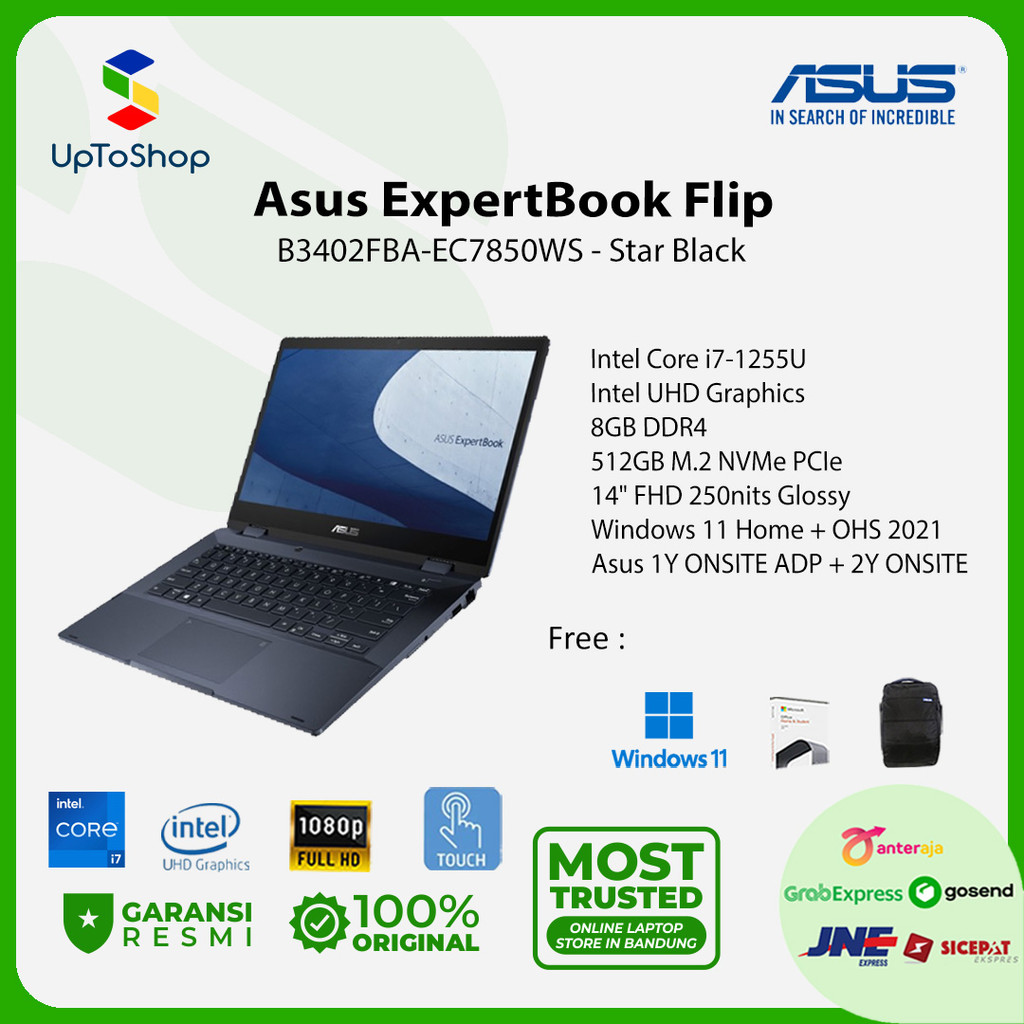 Asus ExpertBook Flip B3402FBA-EC7850WS Core i7-1255U 8GB 512GB W11+OHS