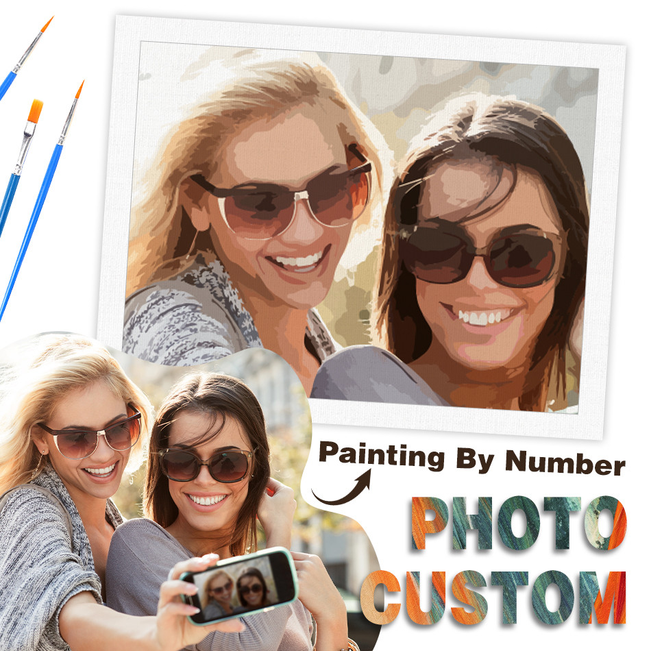 

RUOPOTY Photo Custom Oil Picture On Canvas For Beginner on Canvas Acrylic Paint Paintings DIY Crafts Oil Pain Indoor Wall Decor