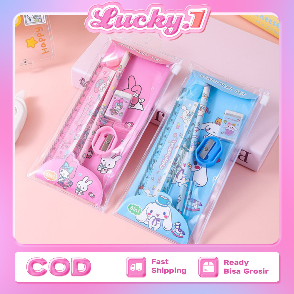 

Stationary Set Alat Tulis Set 5 in1 Karakter Lucu Mini Anak Sekolah Penghapus Penggaris Pensil Serutan Stationary Set Alat Tulis