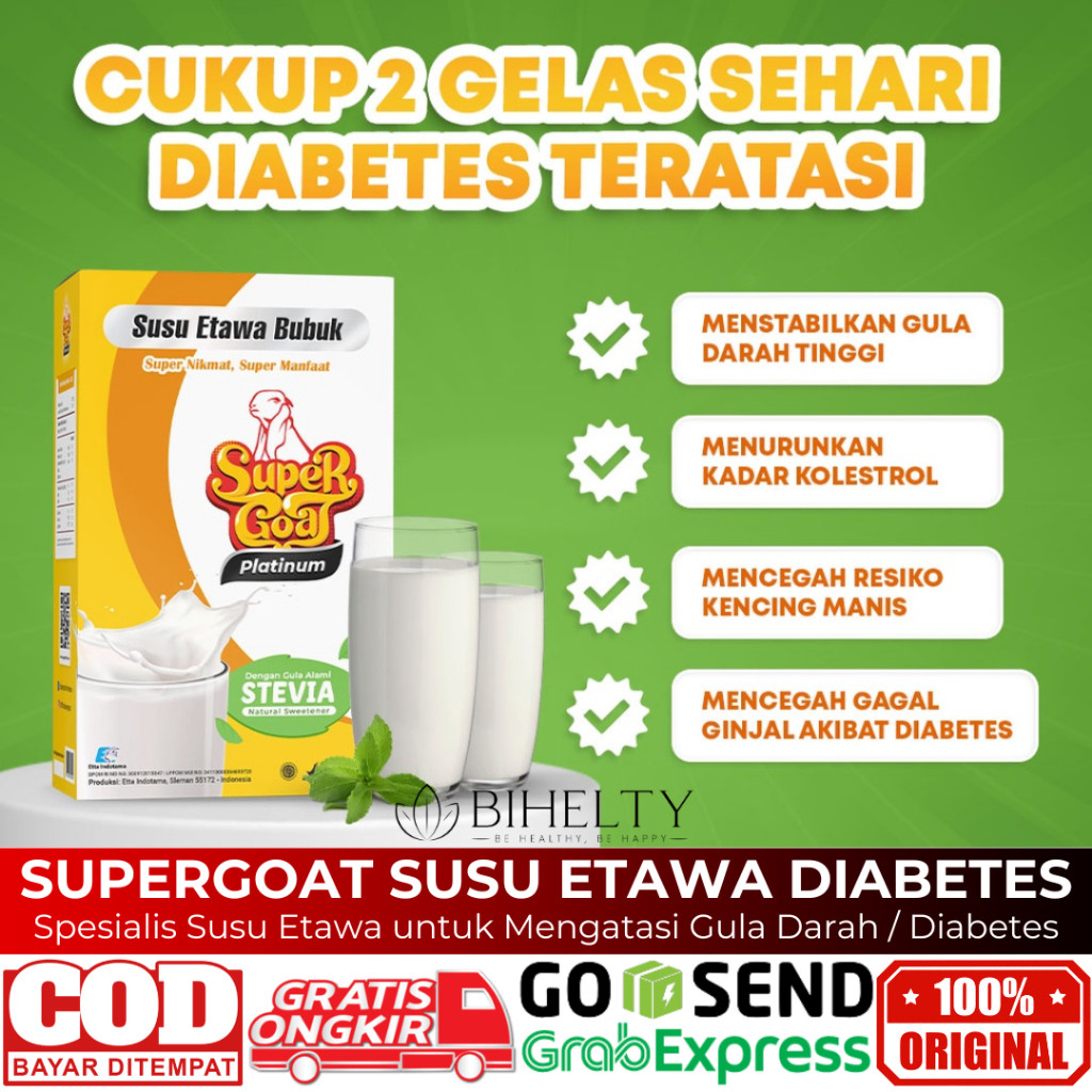 

Supergoat Susu Etawa Spesialis Diabetes dan Gula Darah Gula Stevia Super Goat Platinum Stevia - 1Box