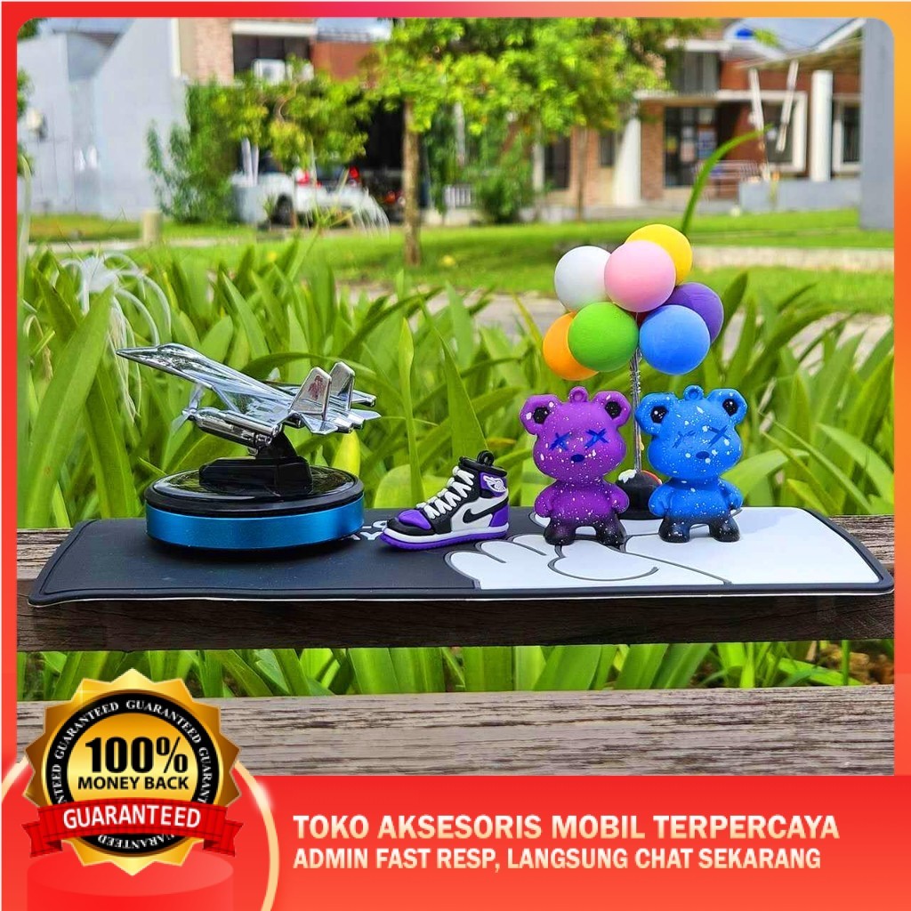 [ PAKET LENGKAP ] Pajangan Mobil Set Lengkap Motif Pesawat Tempur Solar Panel Hiasan Interior Mobil 