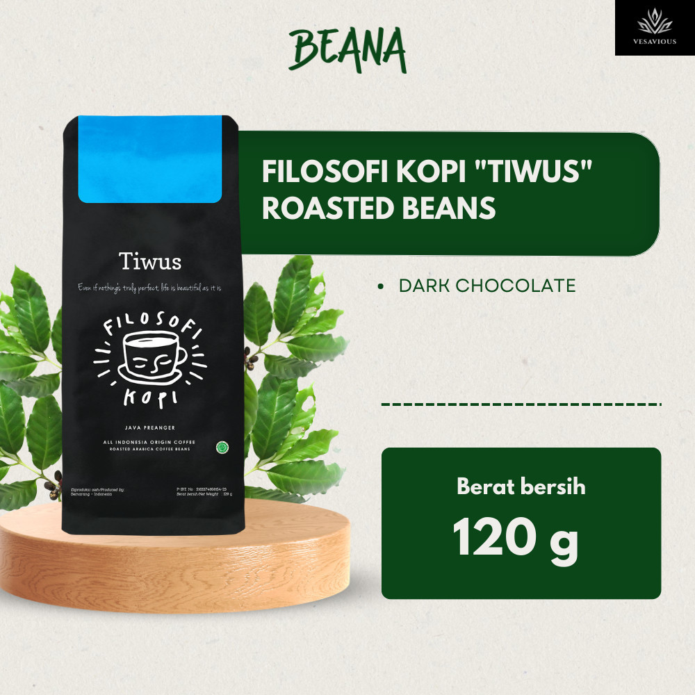 

Tiwus Arabica Coffee Roasted Beans | Filosofi Kopi Bubuk 120gr - Beana Roastery Semarang