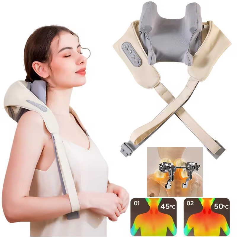 

Neck and Shoulder Massager Multi-Position Wireless Electric Air Compression Kneading Multi-Functional Back Massager Shawl Massage Muscle Relaxation Family Gift