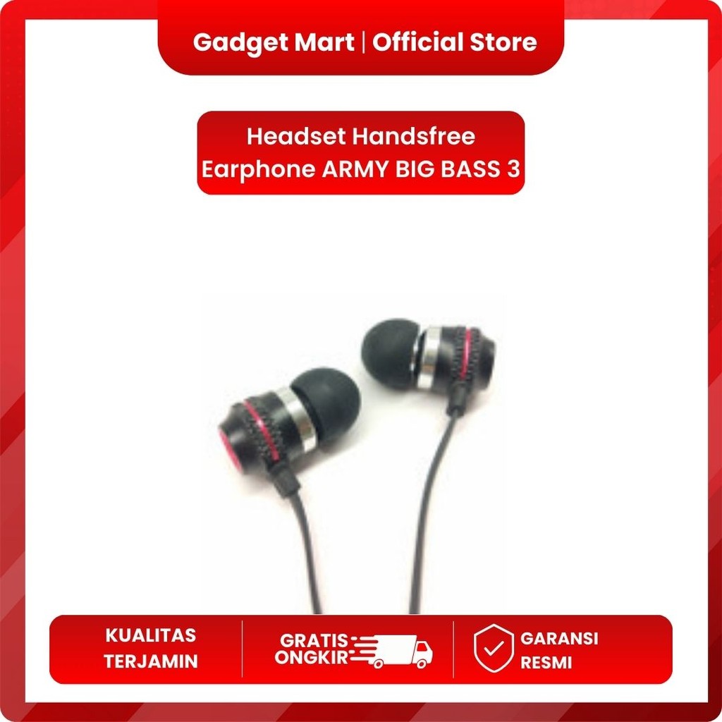 Headset Handsfree Earphone ARMY BIG BASS 3