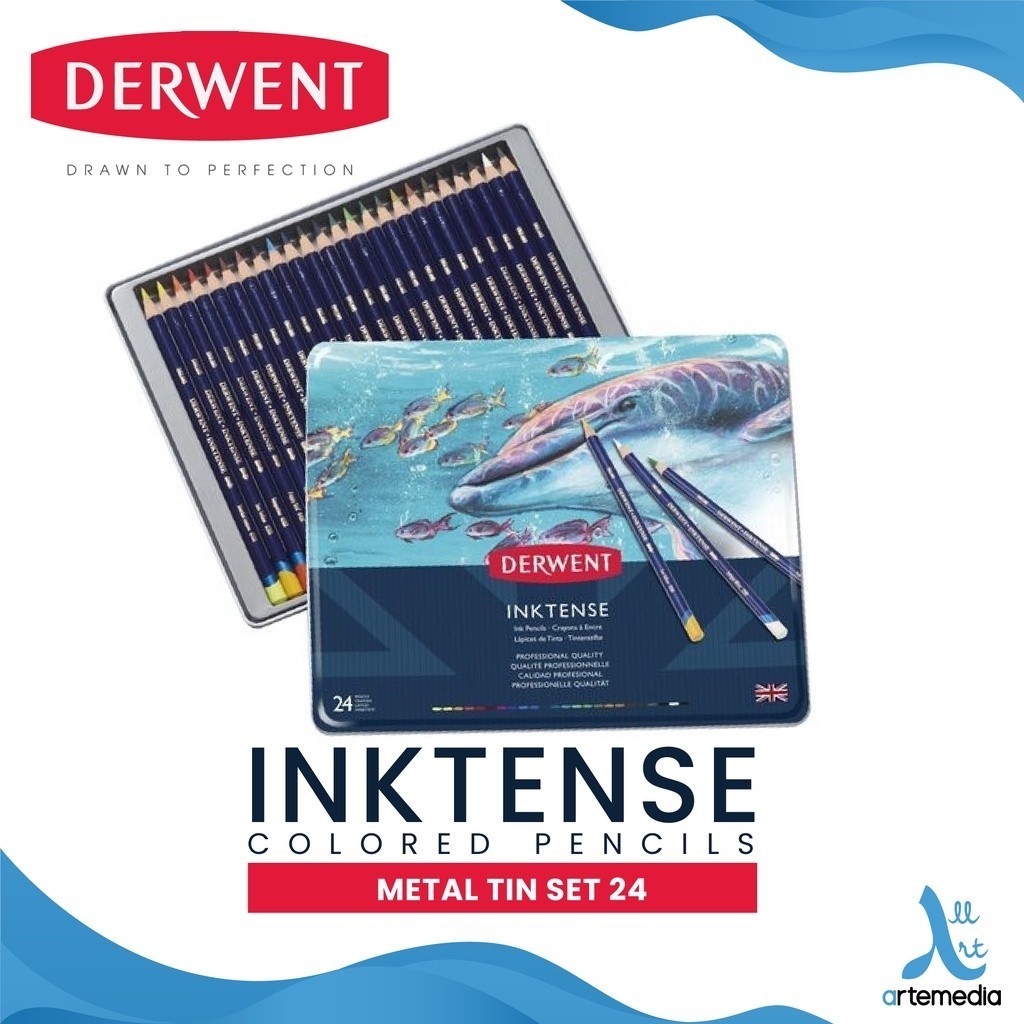 

Gramedia Surabaya - Derwent Inktense 24 Pencil Color Pensil Warna Metal Tin Set