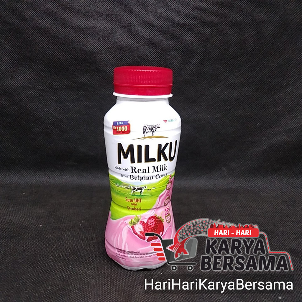 

MILKU MINUMAN SUSU UHT RASA STRAWBERRY BOTOL 200ML